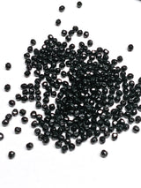3mm Jet, Czech Fire Polish glass faceted, 23980-99 Beads