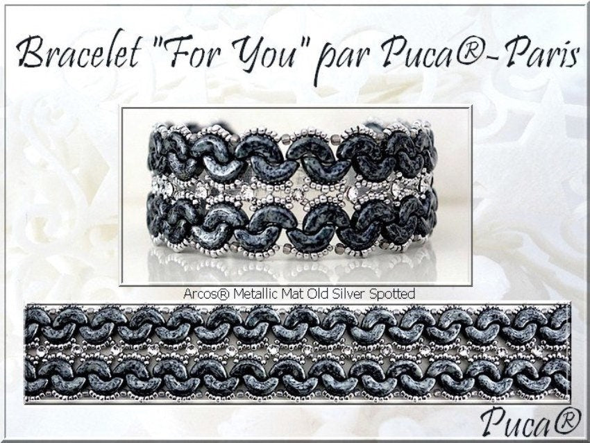 Last four....Arcos par Puca Spotted Metallic Matte Blue, 3-Hole 5X10MM Czech Glass, 23980-65325-30 Beads