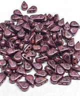 Amos® par Puca® Paris Metallic Matte Violet Spotted, 2-Hole Czech Glass 5x8mm, 23980-65327