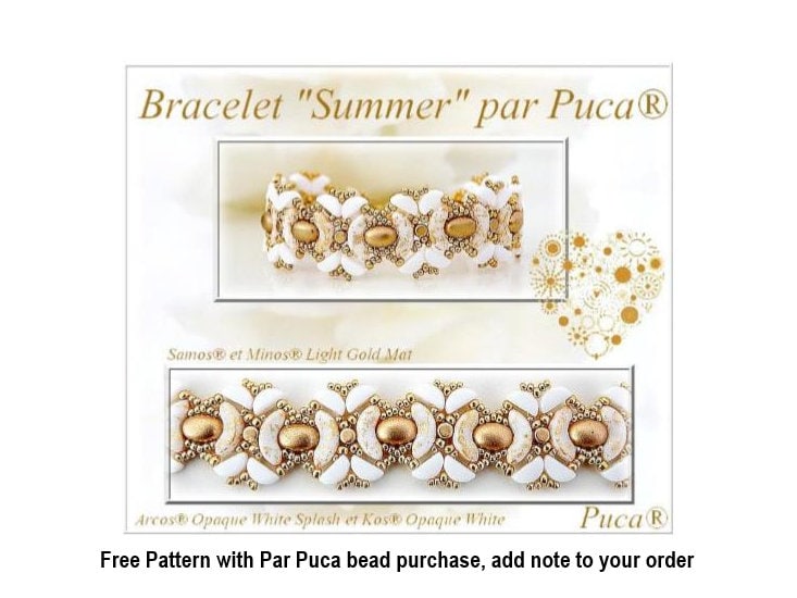 Samos® par Puca® Opaque Aqua Gold Spotted, 2 Hole 5x7mm Czech Glass, 63010-65322-25 beads