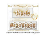 Samos® par Puca® Opaque Aqua Gold Spotted, 2 Hole 5x7mm Czech Glass, 63010-65322-25 beads