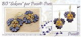 Samos® par Puca® Opaque Aqua Gold Spotted, 2 Hole 5x7mm Czech Glass, 63010-65322-25 beads