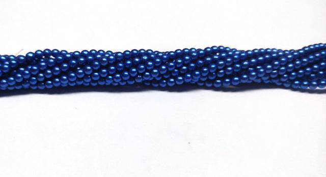 Saturated Metallic Navy Peony 4mm Round Bead, 04B05 Czech glass round bead
