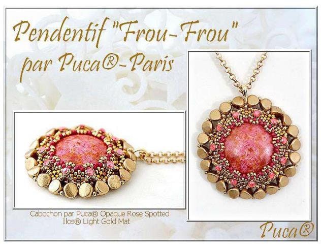 Cabochon Par Puca Paris, Metallic Matte Old Gold Spotted 18mm or 25mm Czech glass, Qty 1