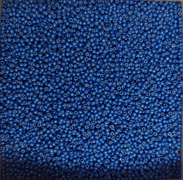 11/0 Toho Matte Denim Blue Galvanized Permafinish, PF586F, Round Seed Bead 10 grams