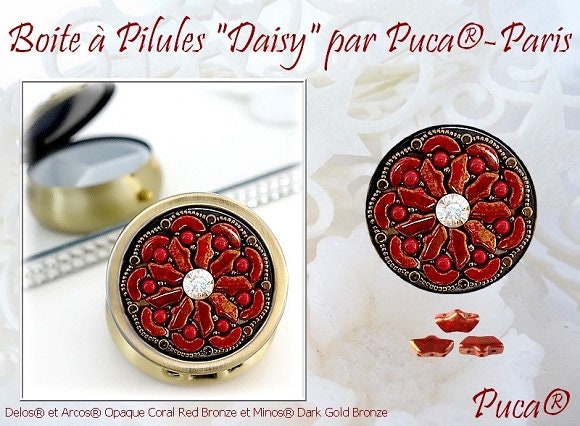 Delos Par Puca ®-Paris® Red Metallic Matte, 3 Hole Czech Glass 6 x 11mm, 03000-01890-25 Beads