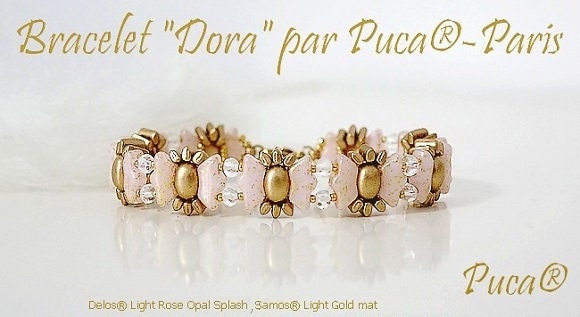 Delos Bronze Coatings 4 Colors Par Puca ®-Paris® 3 Hole 6x11mm-25 Beads**See pattern section, Free patterns if not added to cart