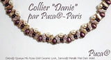 Delos Par Puca ®-Paris® Red Metallic Matte, 3 Hole Czech Glass 6 x 11mm, 03000-01890-25 Beads