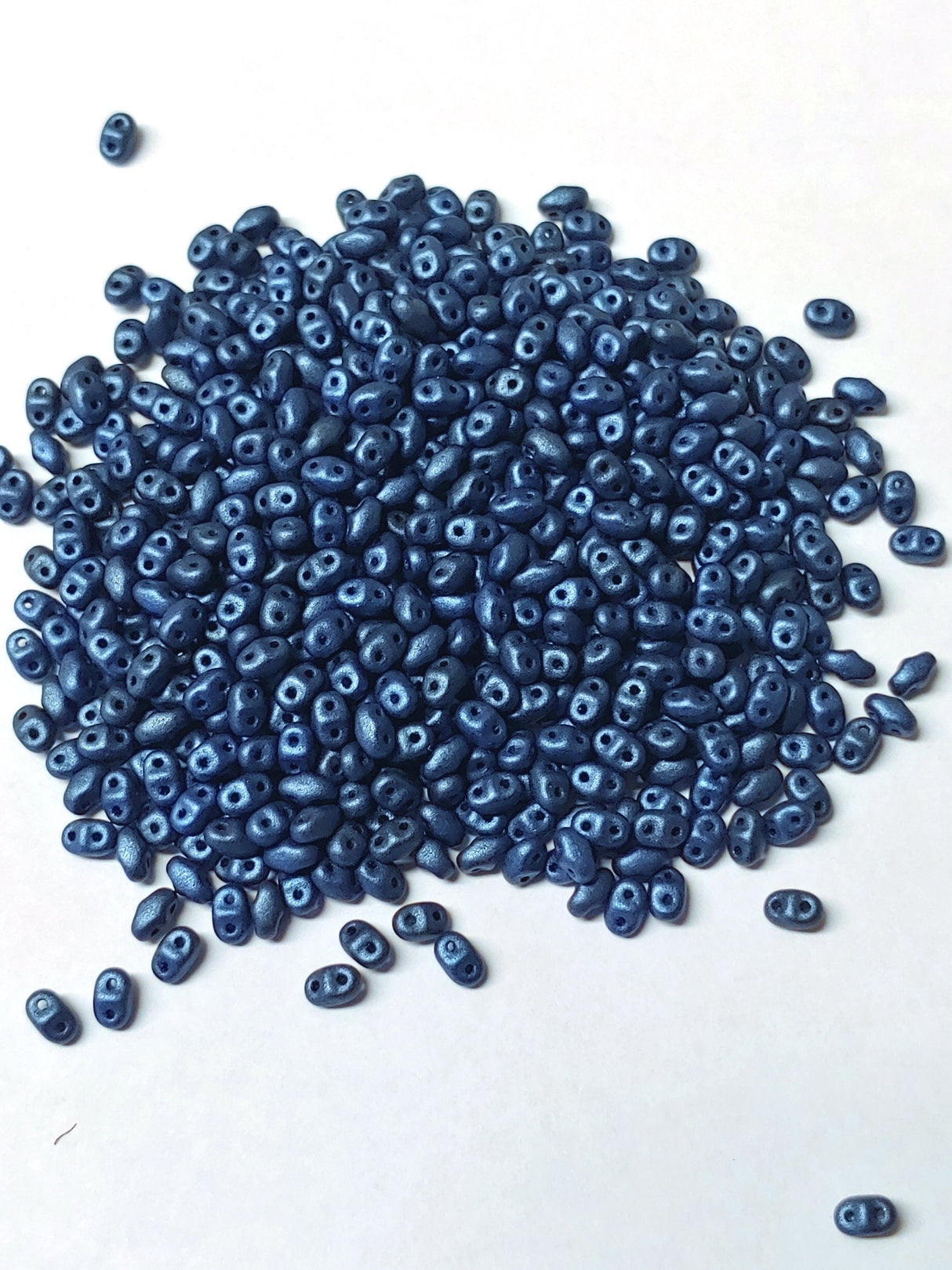 MiniDuo Metallic Suede Blue, 2-Hole 2x4MM Czech Glass, 79031-10 Grams