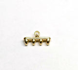 Rozos 4 SuperDuo Bead Ending, 24K Gold Plate or Ant Silver Plate- 012858 - 2 pieces