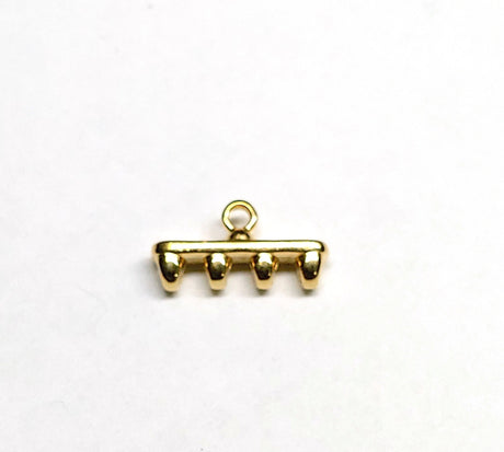 Rozos 4 SuperDuo Bead Ending, 24K Gold Plate or Ant Silver Plate- 012858 - 2 pieces