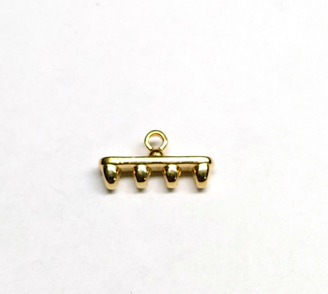 Rozos 4 SuperDuo Bead Ending, 24K Gold Plate or Ant Silver Plate- 012858 - 2 pieces
