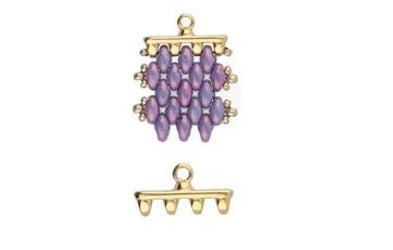 Rozos 4 SuperDuo Bead Ending, 24K Gold Plate or Ant Silver Plate- 012858 - 2 pieces