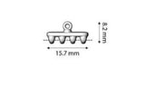 Rozos 4 SuperDuo Bead Ending, 24K Gold Plate or Ant Silver Plate- 012858 - 2 pieces