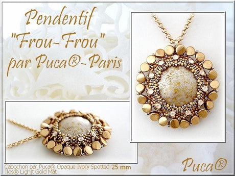 Cabochon Par Puca Paris, Opaque Rose Bronze, 18mm Czech glass, Qty 1