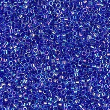 Cobalt Lined Sapphire AB, 11/0 Miyuki Delica Bead, DB0063 - 5 Grams