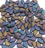 Paisley Duo Jet Rainbow Iris Matte, 2-Hole Czech Glass 8x5mm, 23980-21105-30 Beads