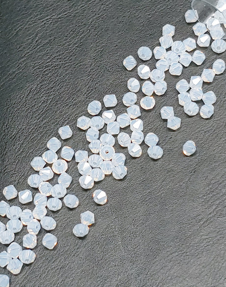 Preciosa 4mm White Opal, Crystal Bicone - 36 pieces