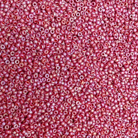 Frosted Opaque Glaze Rainbow Dark Red, 4696 Miyuki size 11/0 Glass Seed Bead, 10 grams