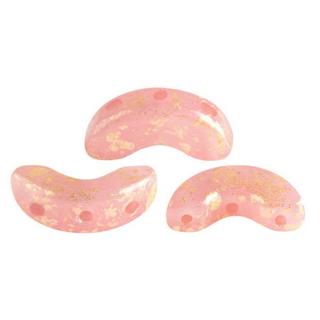 Arcos par Puca Rose Opal Splash, 3-Hole 5X10MM Czech Glass, 71020-94401-30 Beads