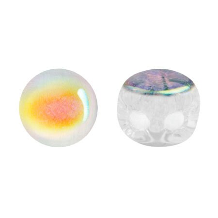 Kalos Par Puca Crystal AB, 2 hole - 4MM Bead, 50 beads