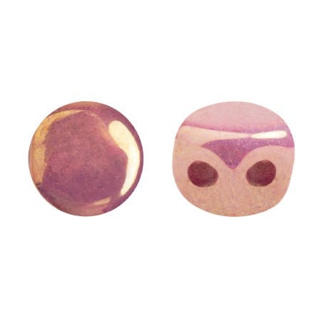 Kalos Par Puca Opaque Mix Violet/Gold Ceramic Look, 2 hole - 4MM Bead, 50 beads