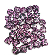 Ginko Bead Ionic Jet Pink, 2-Hole Czech Glass 7.5x7.5mm, 24615-35 beads