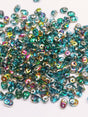 SuperDuo Aqua Vitrail, Czech Glass 2-hole bead, 2.5x5mm 28101, 10 grams