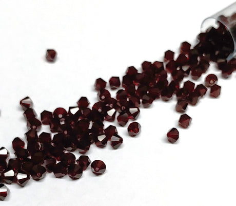 Preciosa 4mm Siam, Crystal Bicone 