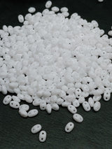 MiniDuo Chalk White, 2-Hole 2x4MM Czech Glass, 03000-10 Grams