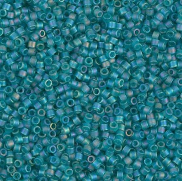 Delica, 11/0 Matte Transparent Caribbean Teal AB, DB1283 Miyuki Delica-5 grams