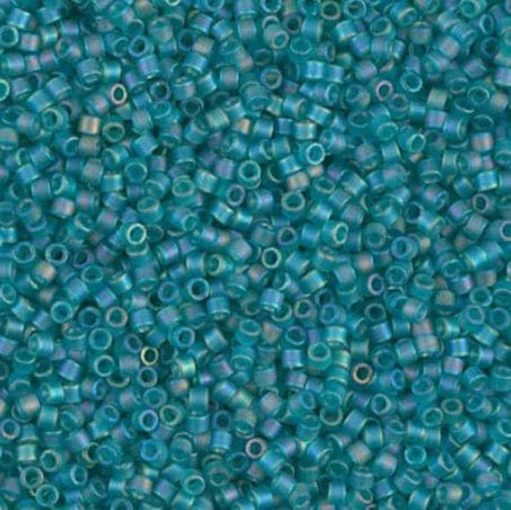 Delica, 11/0 Matte Transparent Caribbean Teal AB, DB1283 Miyuki Delica-5 grams