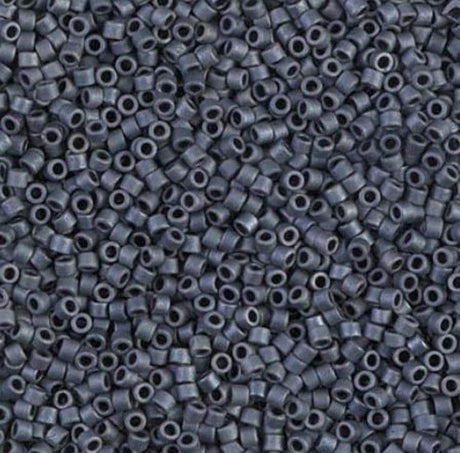 Matte Gunmetal, 11/0 Miyuki Delica Bead, DB0301 - 5 Grams