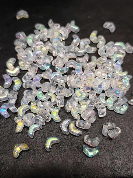 Mini Chevron Crystal AB, 2-Hole Czech Glass 6x2MM, 00030-28701-50 Beads