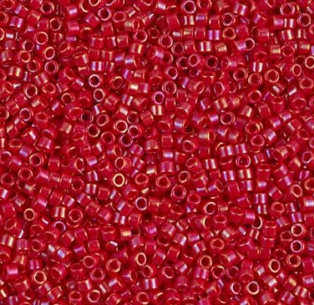 Opaque Red Luster, 11/0 Miyuki Delica Bead, DB0214 - 5 Grams