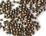 3mm Fire Polish Light Bronze, Czech glass faceted bead, 90215