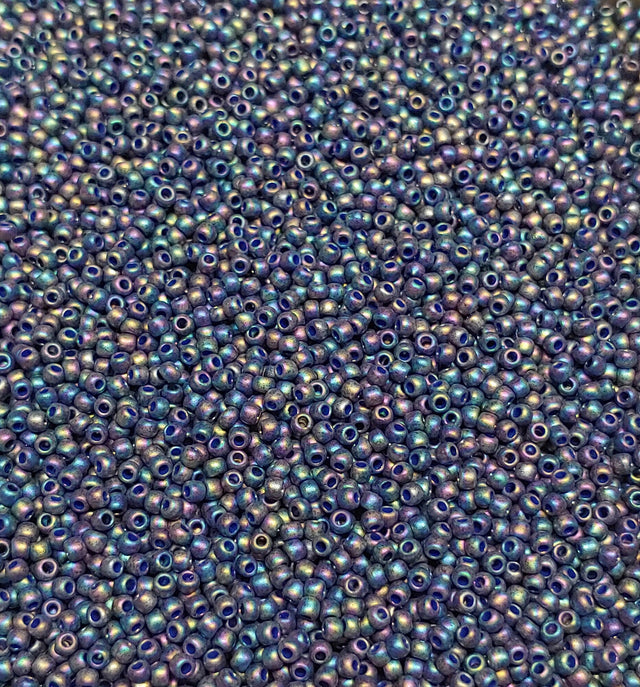 Semi Glazed Rainbow Navy, 2637F 11/0 Toho Round Seed Bead, 10 Grams