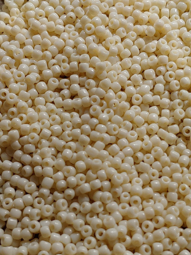 11/0, 8/0 Opaque Light Beige, Toho 51, Round Seed Bead 10 grams