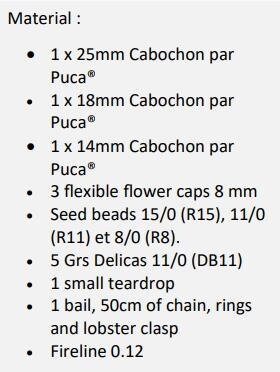 Cabochon par Puca Pastel Bordeaux 14mm, 18mm or 25mm, Choose a size, Quantity 1