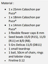 Cabochon par Puca Pastel Bordeaux 14mm, 18mm or 25mm, Choose a size, Quantity 1