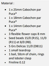 Cabochon par Puca Pastel Dark Coral 14mm, 18mm or 25mm, Choose a size, Quantity 1