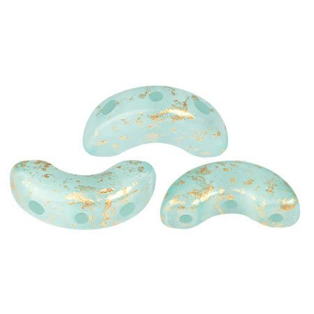 Arcos par Puca Frost Azurin Splash, 3-Hole 5X10MM Czech Glass, 30 Beads