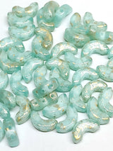 Arcos par Puca Frost Azurin Splash, 3-Hole 5X10MM Czech Glass, 30 Beads