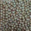 6mm Round, Chalk White Blue Luster Glass Beads, 65431 - 25 beads