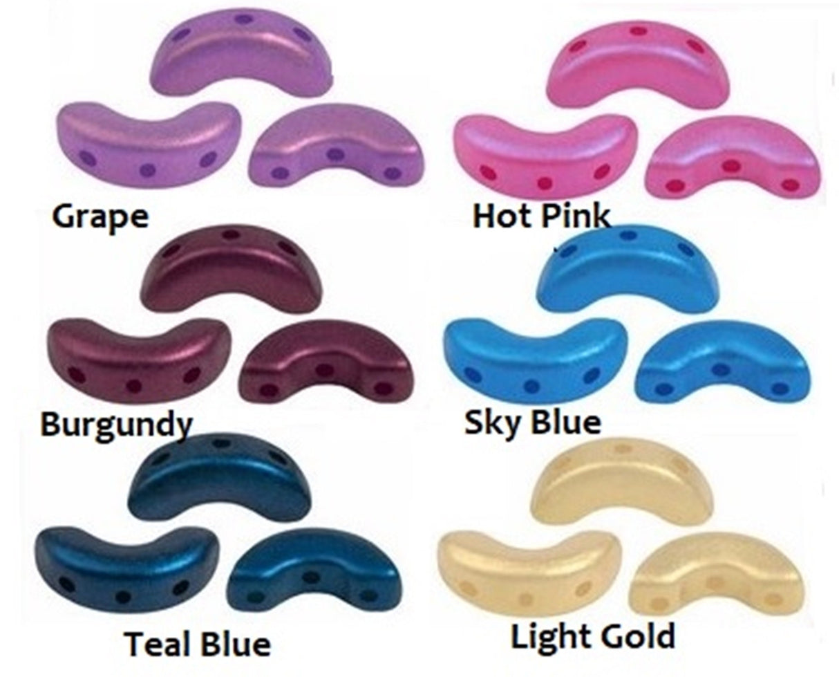 Arcos par Puca Chatoyant colors, 3-Hole 5X10MM Czech Glass, 30 Beads choose a color