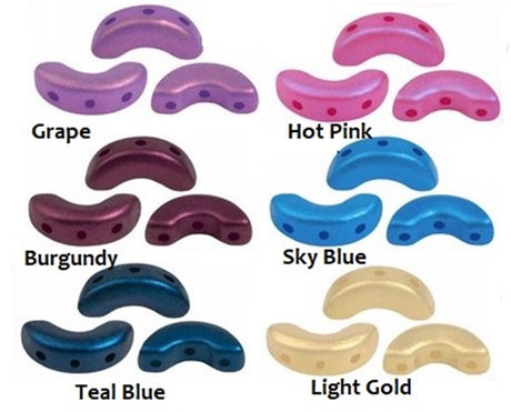 Arcos par Puca Chatoyant colors, 3-Hole 5X10MM Czech Glass, 30 Beads choose a color