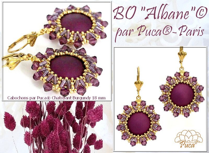 Cabochons Par Puca, Chatoyant Collection 18MM or 25mm Czech glass, Qty 1