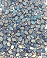 Lipsi par Puca Beads, Opaque Aqua Bronze, Czech Glass 7X4MM, 63020-15496-40 Beads