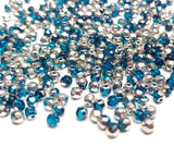 3mm Fire Polish Transparent Aqua Silver Half Coat, Czech glass faceted, 60080-27001-50 beads