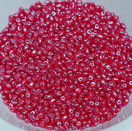 MiniDuo Ruby Luster, 2-Hole 2x4MM Czech Glass, 90080-14400-10 Grams